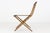 French Faux‑Bamboo Folding Chair in Gilded Wood and Green Fabric, 1850 For Sale - Image 5 of 11