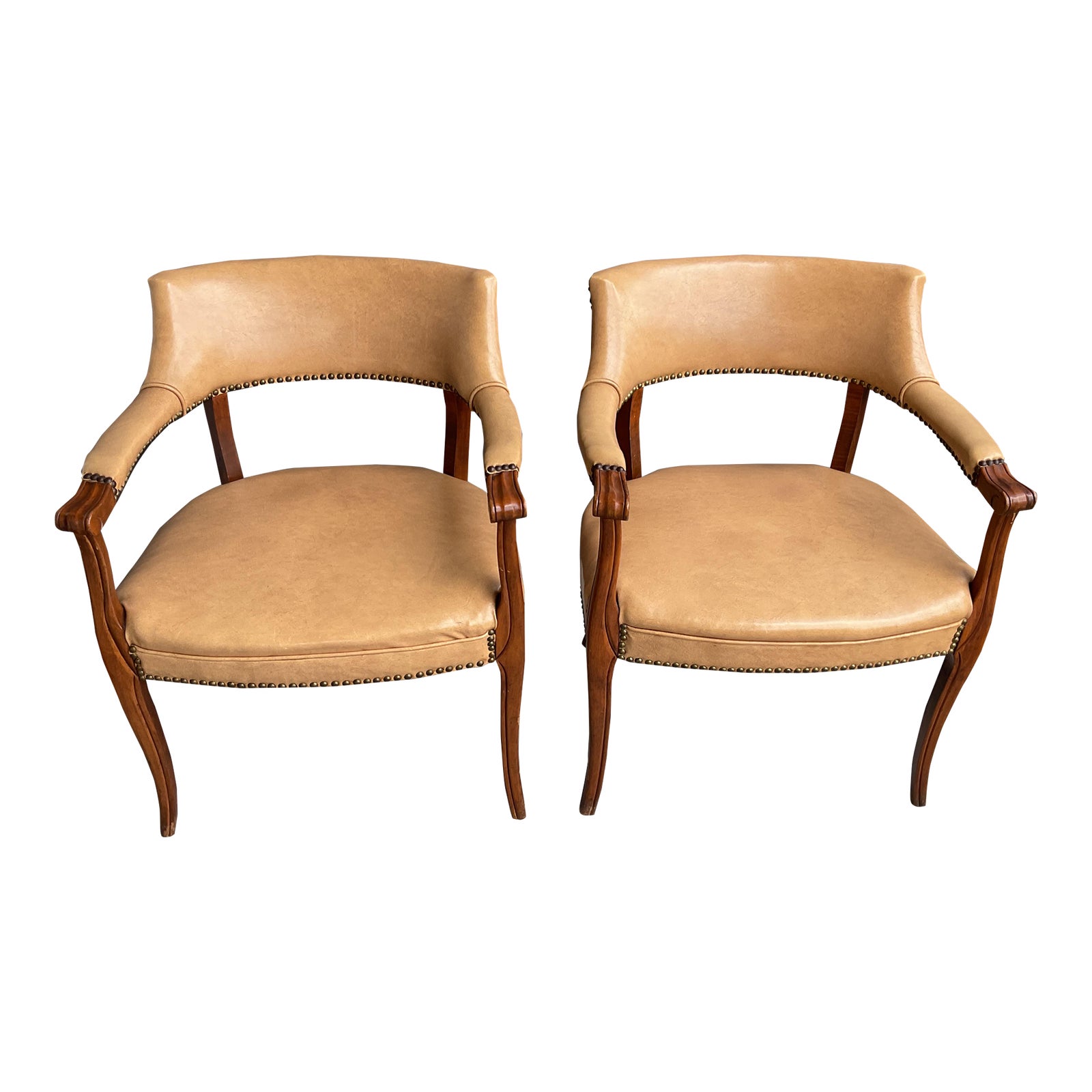 1980s Pair of Vintage Leather Chairs | Chairish