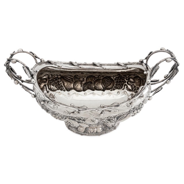 Italian Sterling Repousse Footed Centerpiece For Sale In New York - Image 6 of 10