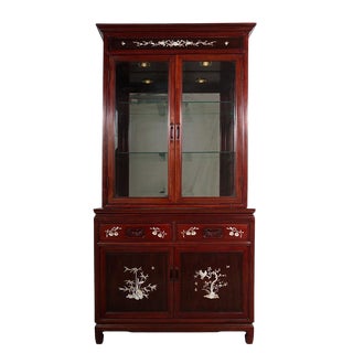 Vintage New Cherry Wood China And Display Cabinets Chairish