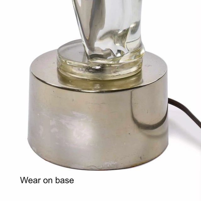 Italian Mid-Century Modern Sculptural Clear Murano Glass Table Lamp For Sale - Image 10 of 10