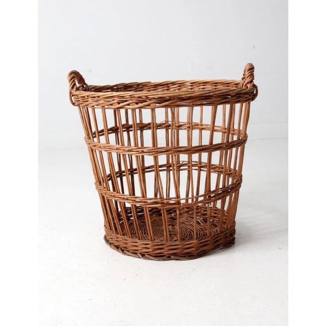 This vintage wicker basket is both functional and beautiful. Use it for storage, laundry, or as a decorative piece. Its...