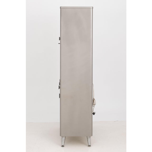 Gray Art Deco Style Gray Patinated Metal Display Cabinet For Sale - Image 8 of 9