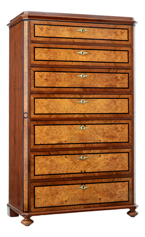 Antique Burr Walnut Chest of Drawers, 1880