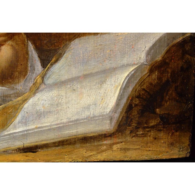 16th Century Follower of Prospero Fontana, Saint Jerome, 1590, Oil on Board For Sale - Image 5 of 15