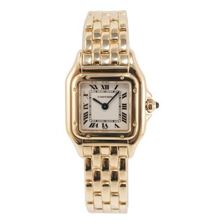 Ladies Cartier Panthere 22mm 1070 18k Yellow Gold Quartz Watch For Sale