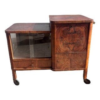 Art Deco Walnut Bar Trolley, 1930s For Sale