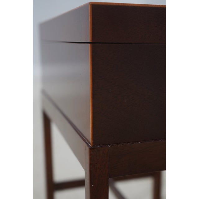 Baker Inlaid Mahogany Flip Top Box Stand For Sale - Image 11 of 17