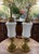 Vintage Stiffel Creamy White Ceramic and Brass Plume Buffet or Table Lamps, a Pair For Sale - Image 12 of 12