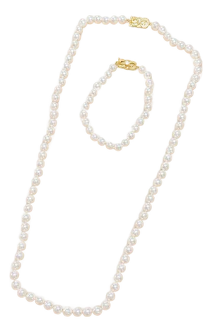 Mikimoto Akoya Pearl Necklace & Bracelet
