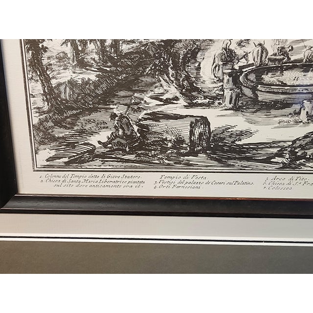 Italian Giovanni Battista Piranesi 1778 Etching " Di Campo Vaccino Beautifully Matted and Framed Reproduction Print For Sale - Image 3 of 9