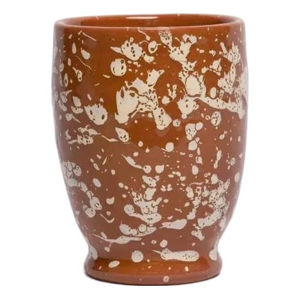 Sharland England Splatter Bambino Vase, Terracotta & Cream For Sale