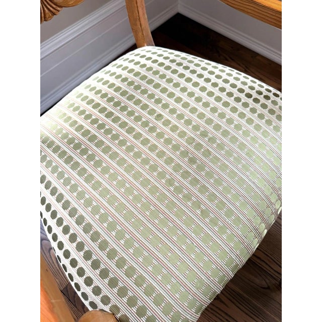 Late 19th Century Antique Carved Wood Polka Dot Seat Armchairs - A Pair For Sale - Image 5 of 18