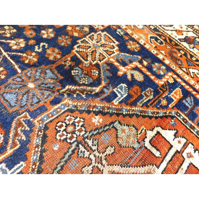 Authentic Antique Hand-Knotted Persian Tribal Qashqai Rug. For Sale - Image 11 of 18