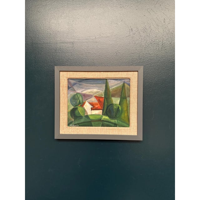 Chabaneix, Cubist Landscape, 1970s, Oil on Panel, Framed For Sale - Image 12 of 13