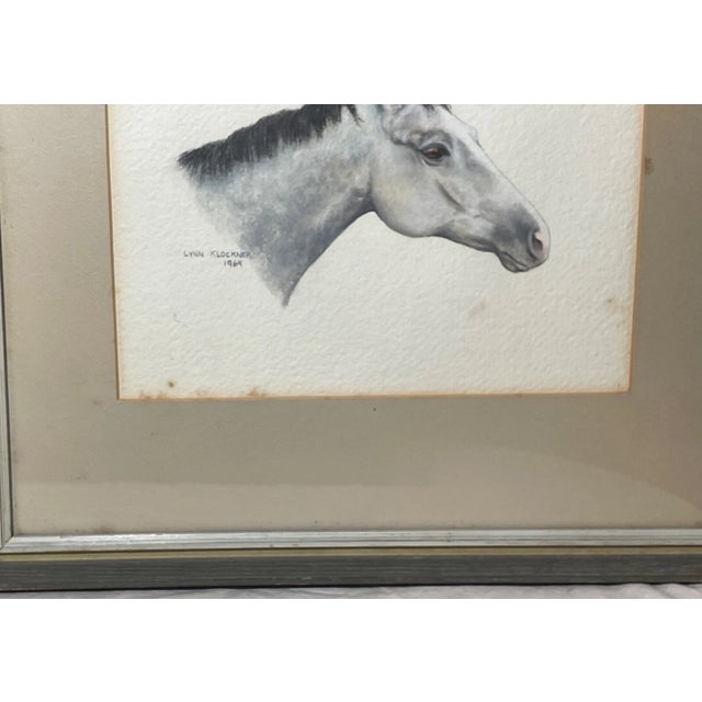 Realism Vintage 1964 Original Lynn Klockner Acrylic Horse Realism Portrait Painting Art For Sale - Image 3 of 12