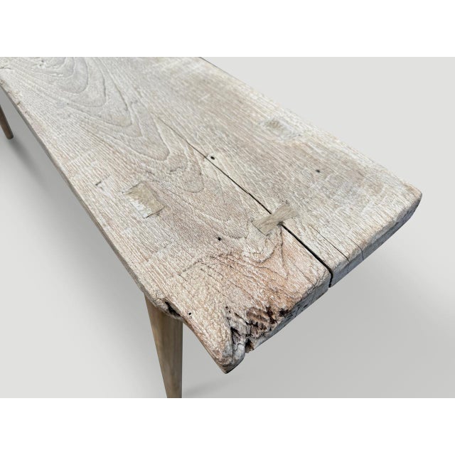 2010s Andrianna Shamaris St. Barts Teak Wood Console Table For Sale - Image 5 of 6