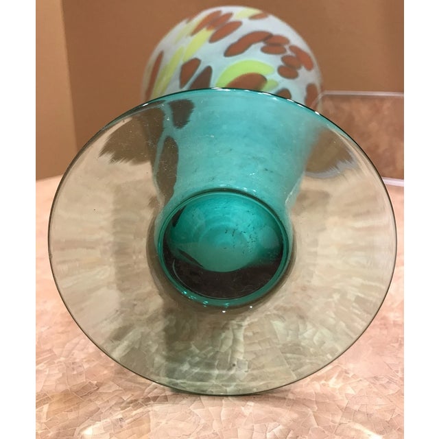 Vintage Murano Lavorazione Blue Green Brown Vase Made in Italy For Sale In Dallas - Image 6 of 6