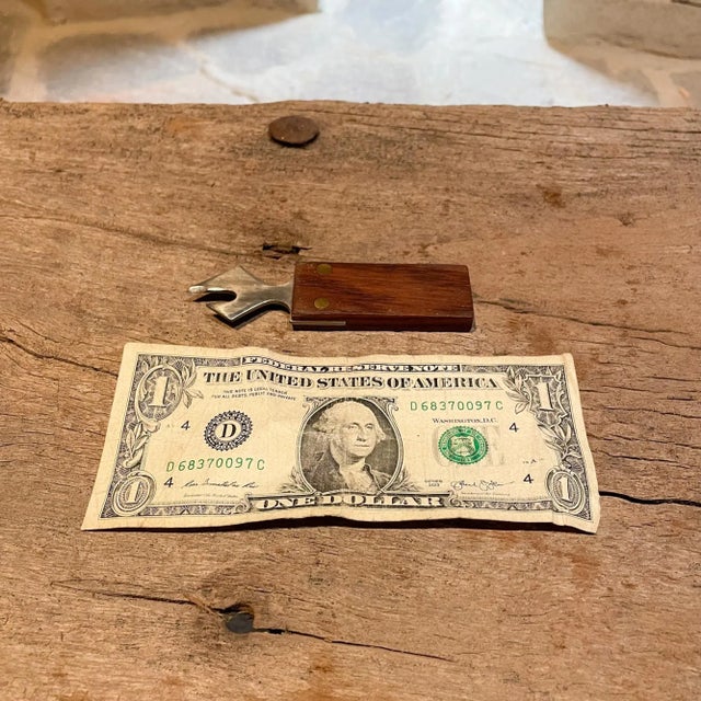 1970s Japan Rosewood & Stainless Steel Sculptural Bottle Opener For Sale In San Diego - Image 6 of 8