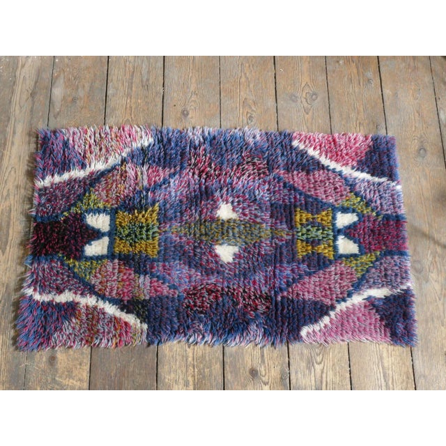 Scandinavian Modern Geometric Rug in Wool, 1960s For Sale - Image 3 of 13