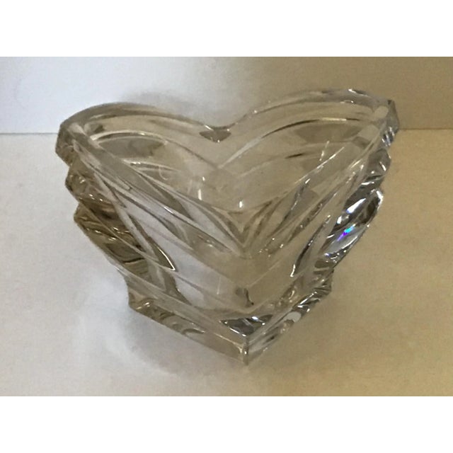 Glass 1990s Crystal “Stepped” V-Shaped Candy Dish/Condiment Server/Vase For Sale - Image 7 of 7