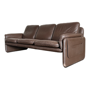 Vintage 1970s Brown Leather De Sede Ds-61 Sofa