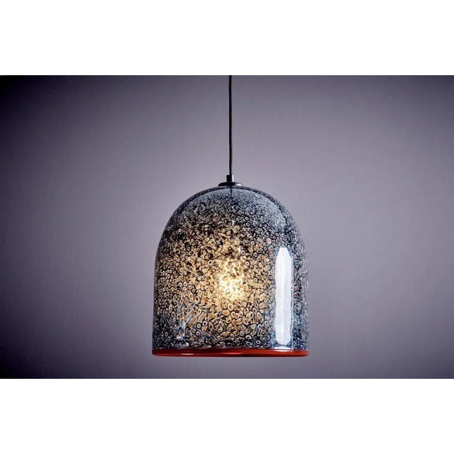1970s Neverino Murano Glass Pendant Lamp by Gae Aulenti for Vistosi, 1970s For Sale - Image 5 of 9