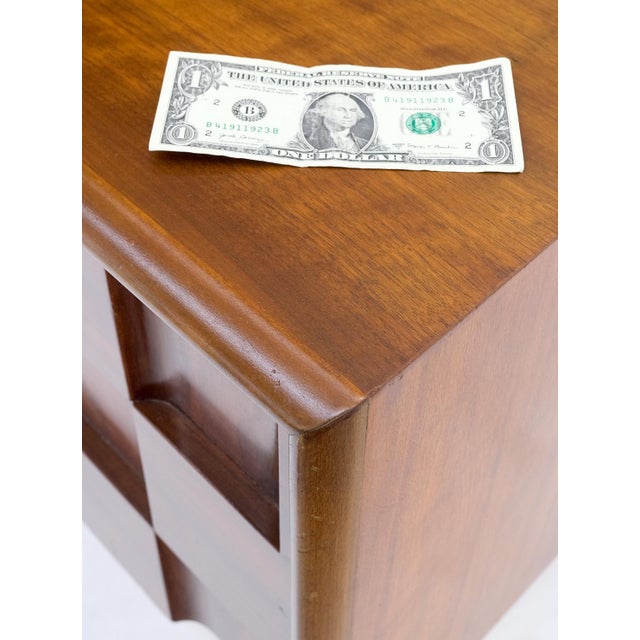 Pair Swedish Walnut Birch Int Block Front Door End Side Tables Night Stands Mint For Sale - Image 11 of 13