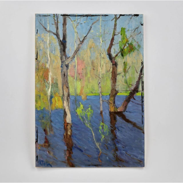 Tolpekin Georgy Vladimirovich, Melt Waters, Oil on Cardboard For Sale - Image 3 of 3