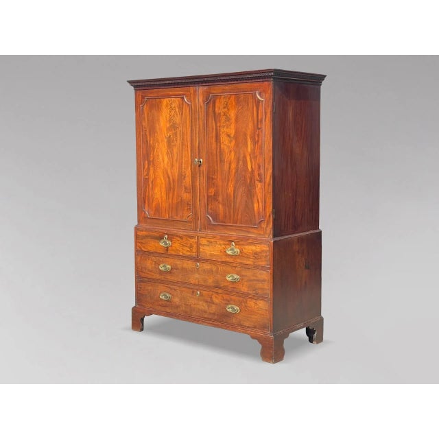 George III Mahogany Linen Press, 1790s For Sale - Image 10 of 10