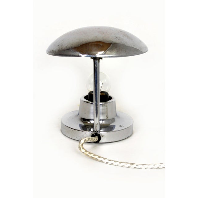 Metal Bauhaus Chrome Model 1195 Table Lamp from Napako, Former Czechoslovakia, 1940s For Sale - Image 7 of 11