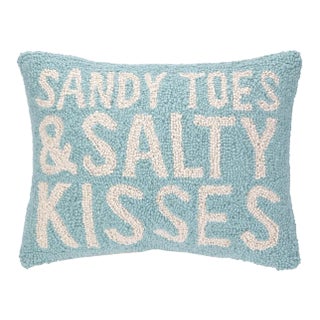 Sandy Toes & Salty Kisses Hook Pillow, 12" x 16" For Sale