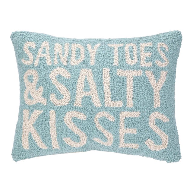 Sandy Toes & Salty Kisses Hook Pillow, 12" x 16" For Sale
