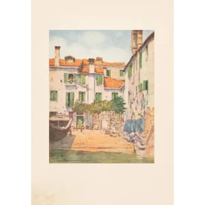 1912 Mortimer Menpes "A Squero or Boat-Building Yard in Venice", Original Full-Color Print