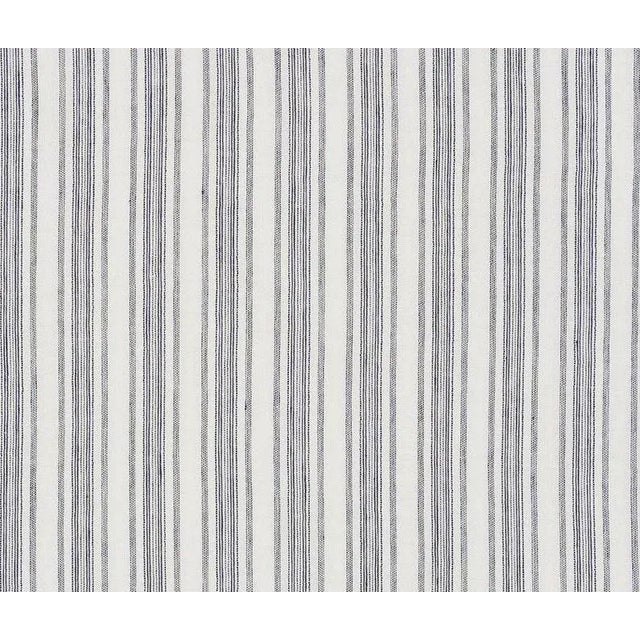 Sample - Schumacher Montallegro Linen Sheer Fabric in Navy For Sale