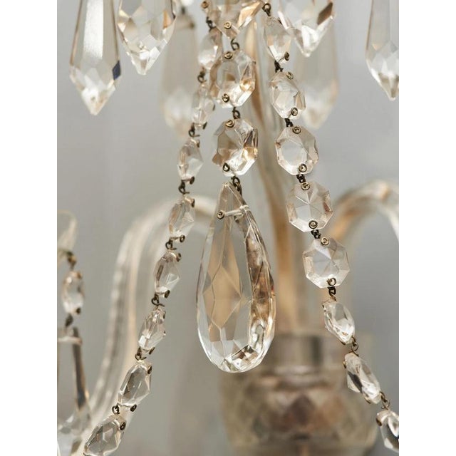 Glass Theresian Wall Lamps with Crystal Trimmings, Set of 2 For Sale - Image 7 of 11