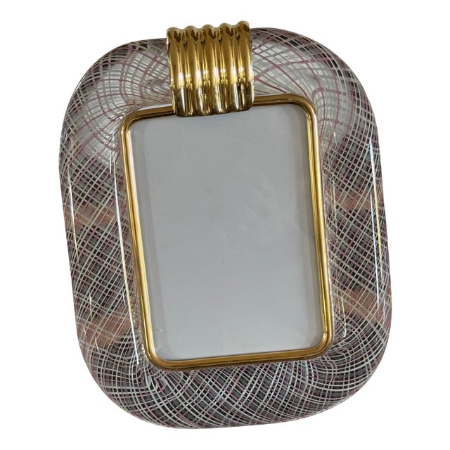 Filigree Pink Murano Glass Frame, 2000 For Sale