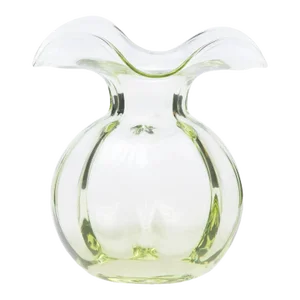 Light Green Hibiscus Glass Vase