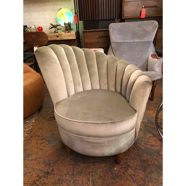 Vintage Art Deco Asymmetrical Channel Back Shell Chair Chairish