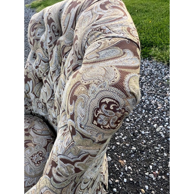 Schnadig Paisley Tufted Lounge Chairs - a Pair For Sale In New York - Image 6 of 12