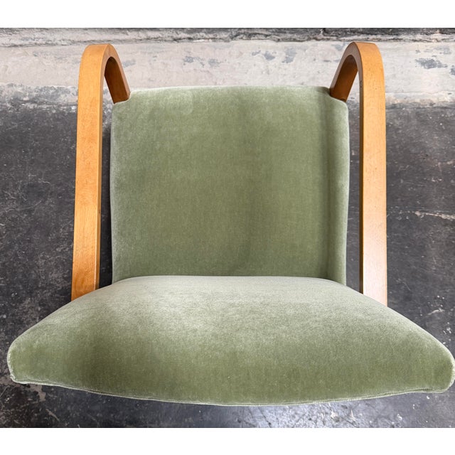 1930s Pair of Vintage Swedish Art Deco Arm Chairs C. 1930s - Fully Restored For Sale - Image 5 of 6