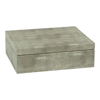 Molfeta Faux Shagreen Leather Decorative Box, Large For Sale