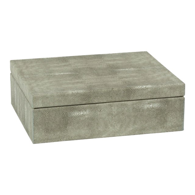Molfeta Faux Shagreen Leather Decorative Box, Large For Sale
