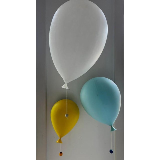 Blue Balloon Wall Lights by Yves Christin for Bilumen, Italy, 1980s, Set of 3 For Sale - Image 8 of 8