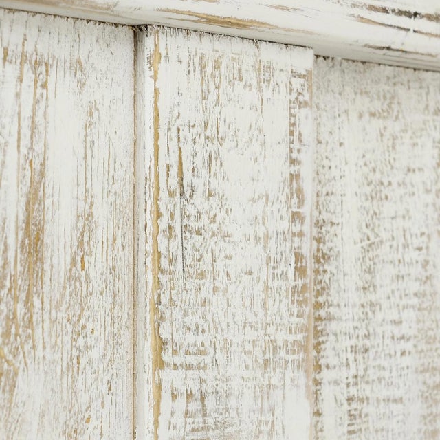 Farmhouse Weathered White Reclaimed Floor Mirror For Sale - Image 3 of 4