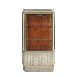 Art Deco Bronze and Glass Display Cabinet With Interior Light For Sale