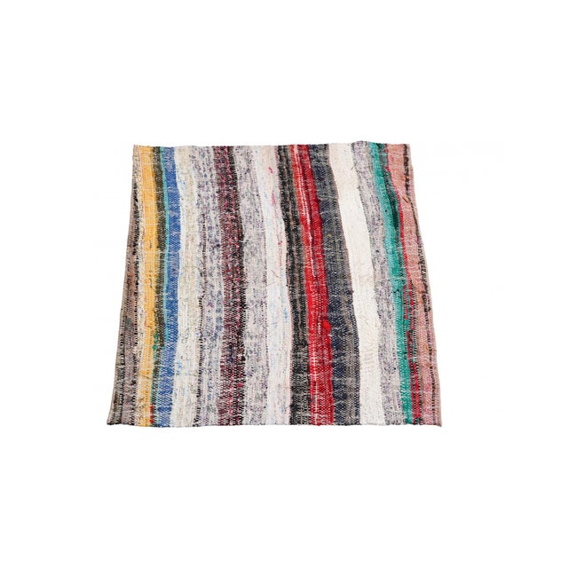 Mid-Century Modern Striped Vintage Mini Kilim Rug - 2`4″ X 2`8″ For Sale - Image 3 of 3