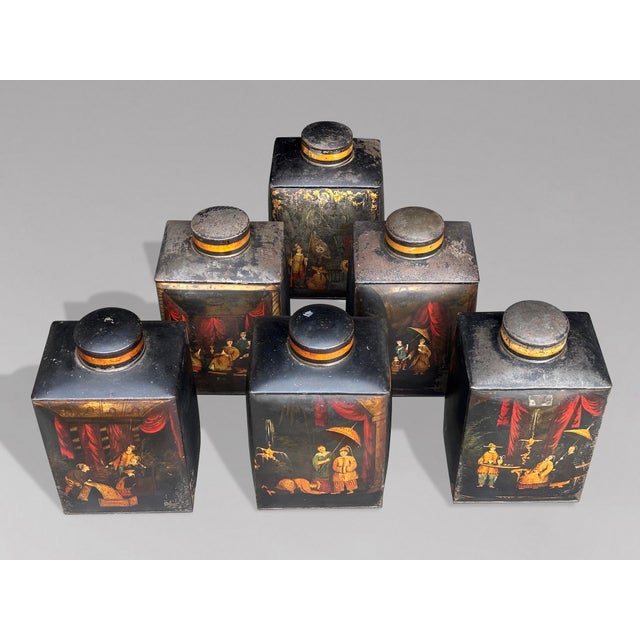 William IV Painted Toleware Tea Canisters, 1830, Set of 3 For Sale - Image 6 of 8