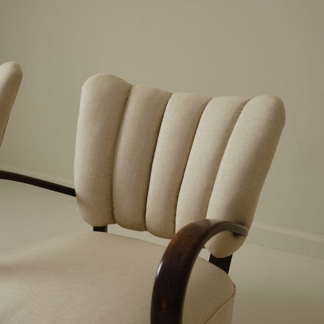 Jindrich Halabala Art Deco Bentwood Armchairs, 1940s, a Pair For Sale In New York - Image 6 of 8