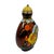 1940s Chinese Overlaid Peking Glass Snuff Bottle With Scoop For Sale - Image 5 of 8